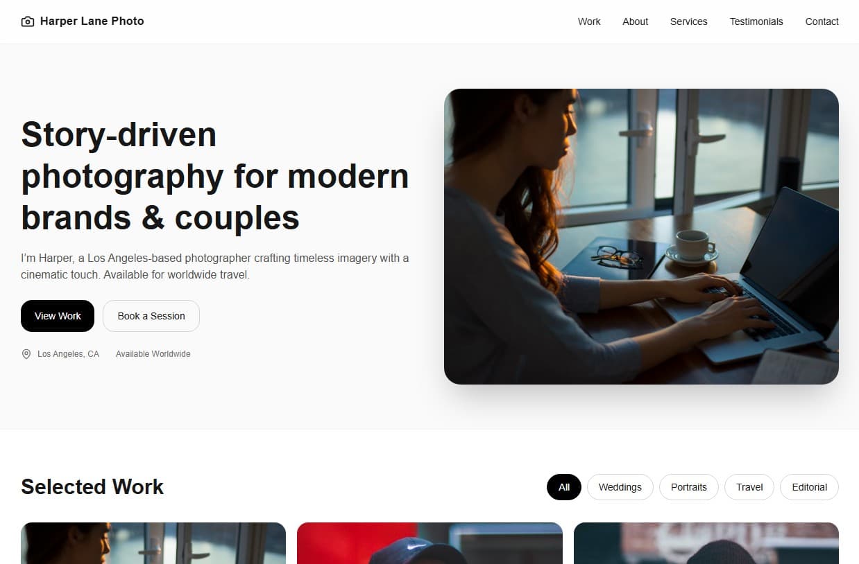 an image of a sample portfolio