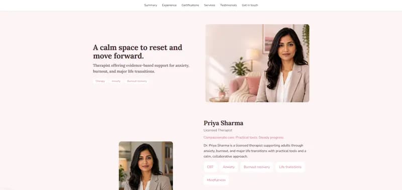Clinic — Blush theme preview
