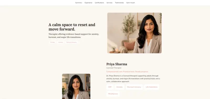 Clinic — Linen theme preview