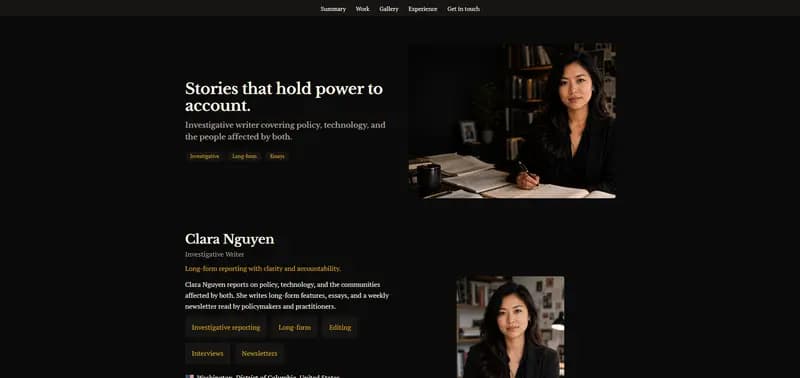 Editorial — Noir theme preview