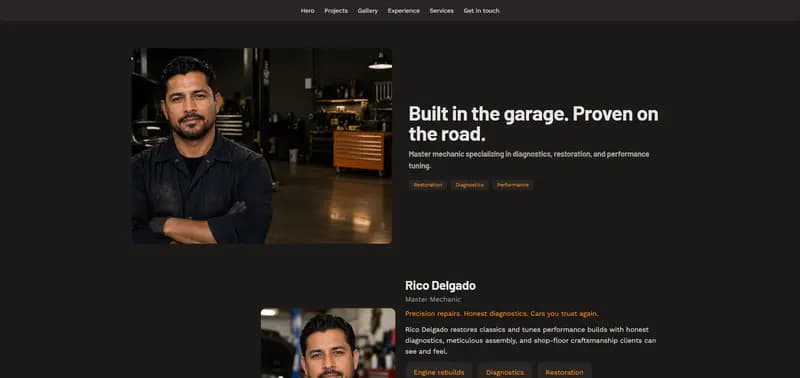 Garage — Asphalt theme preview