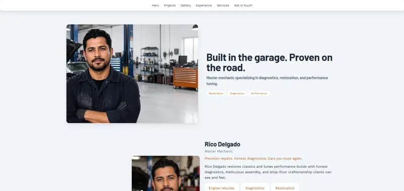 Garage — Copper theme preview