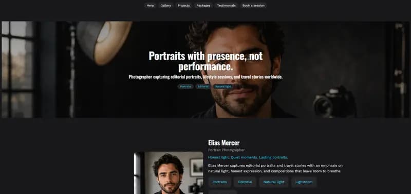 Lens — Charcoal theme preview