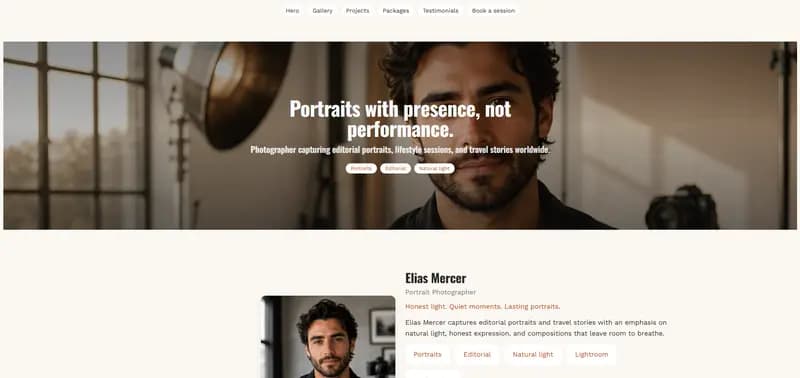 Lens — Cream theme preview