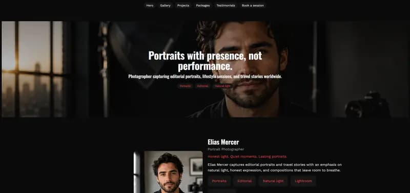 Lens — Noir theme preview