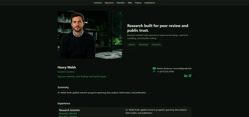 Resume — Terminal theme preview