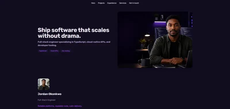 Tech — Violet theme preview